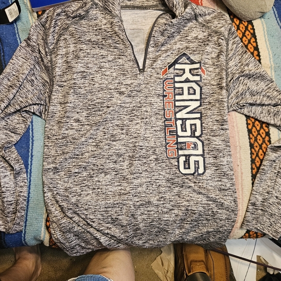Kansas Athletic Wrestling 1/4 Zip Warm Up Shirt - Picture 5 of 7